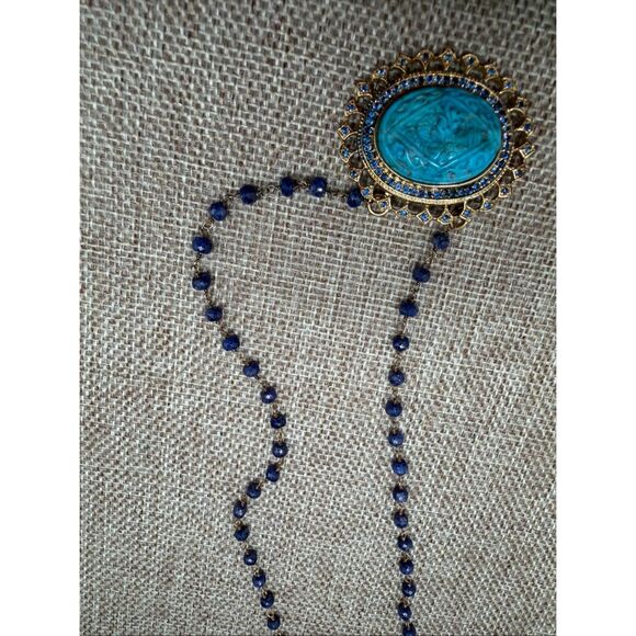 Rarities by Carol Brodie Turquoise & Blue Gemstone Pendant Necklace Collector’s - Picture 10 of 11